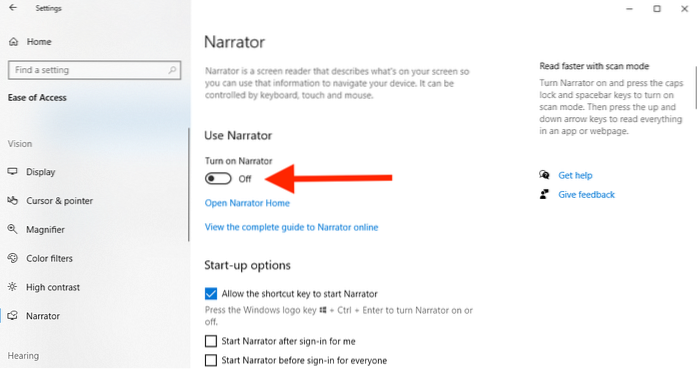how to make your computer talk windows 10