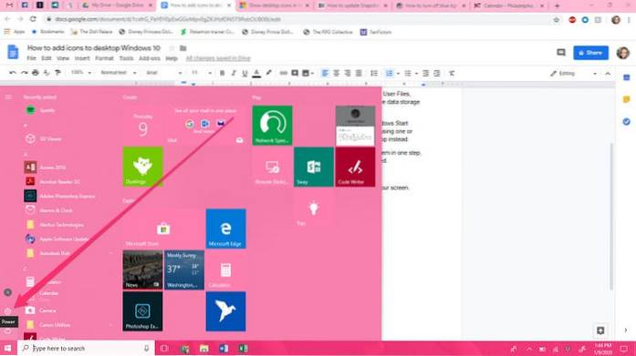 how to put apps on desktop windows 10