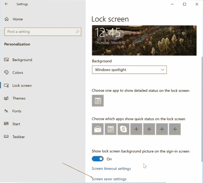 jak umístit obrázek na spořič obrazovky Windows 10
