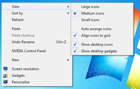 So reduzieren Sie die Symbolgröße in Windows 7