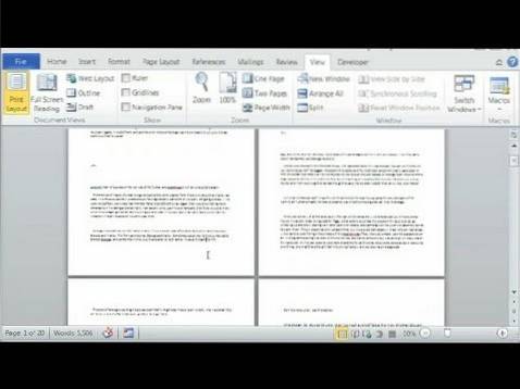 how to remove double page layout in word