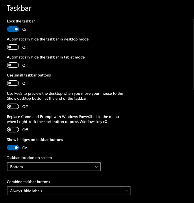 jak resetovat hlavní panel