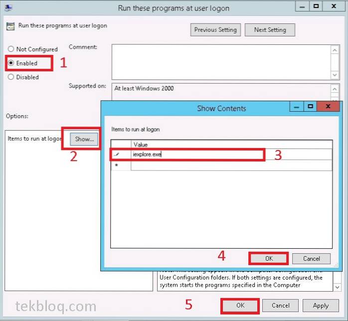 hvordan man kører programmer automatisk, når en bruger logger på Windows 10