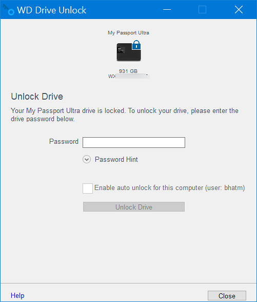 how to set password on wd elements external hard drive mac