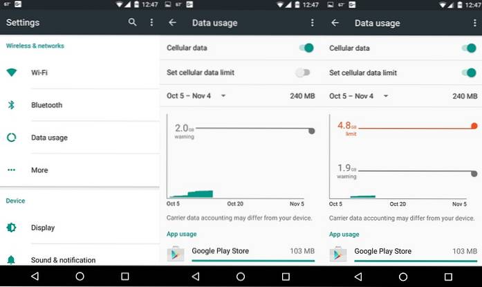 jak ustawić limit danych wifi na Androidzie