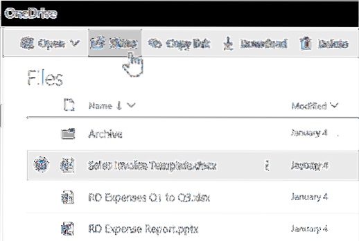 how to share in office 365