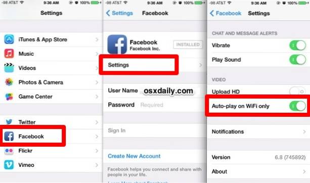 how to stop videos from automatically playing on facebook