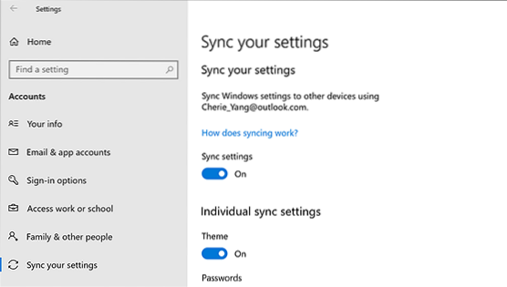 jak synchronizovat Windows 10