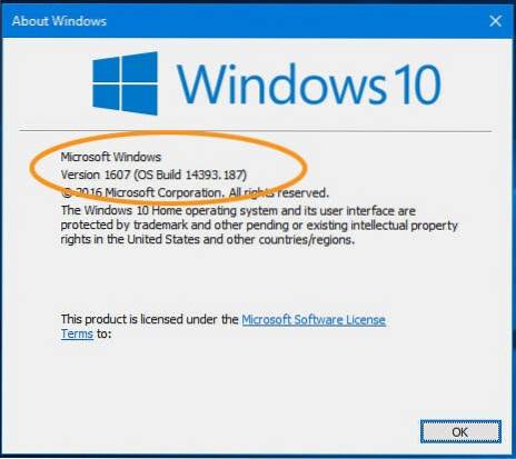 cum să știți dacă aveți actualizarea Windows 10 aniversară