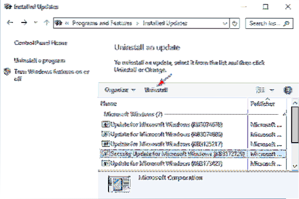 So deinstallieren Sie Windows Update
