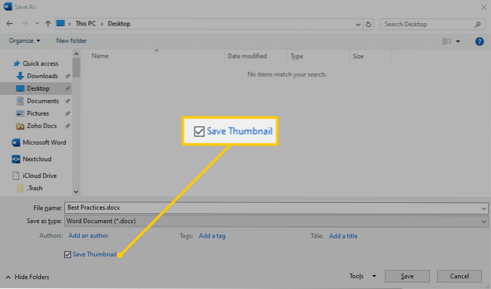 So zeigen Sie Miniaturansichten in Word 2019 an