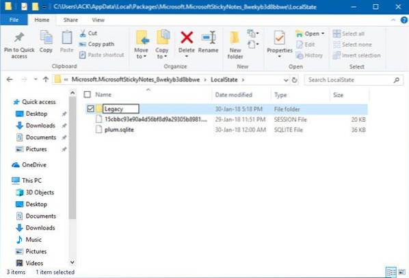 importar notas adhesivas de windows 10