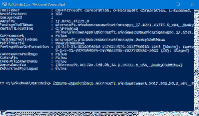 installer kameraapp windows 10 powershell