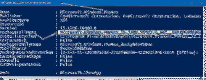 nainstalovat fotoaplikaci Windows 10 PowerShell
