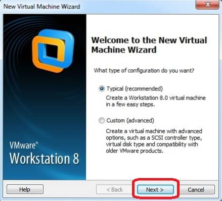 nainstalujte Windows 8 na pracovní stanici vmware