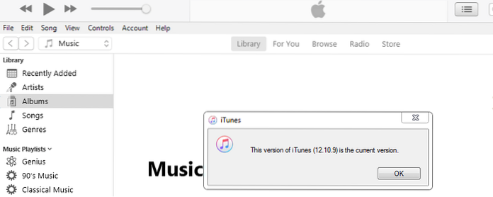 nejnovější verze itunes