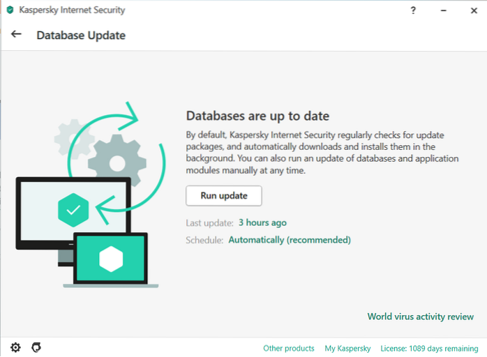 Kaspersky databáze se neaktualizují automaticky