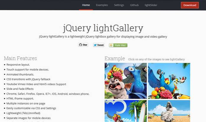 Beispiele für Lightgallery