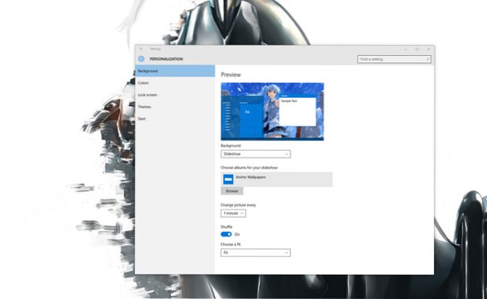 prezentarea de diapozitive a ecranului de blocare nu funcționează Windows 10