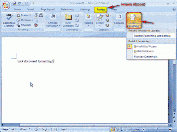 lock word document
