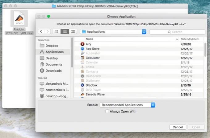 mac os change default video player