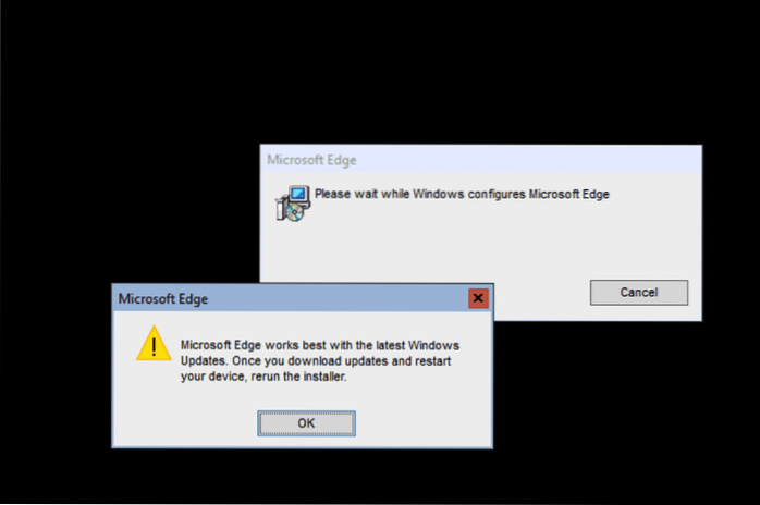 Microsoft Edge funktioniert am besten mit den neuesten Windows-Updates