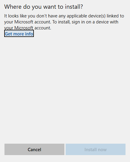 magazinul Microsoft nu îmi vede dispozitivul