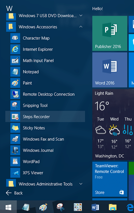 chybějící složka příslušenství Windows 10