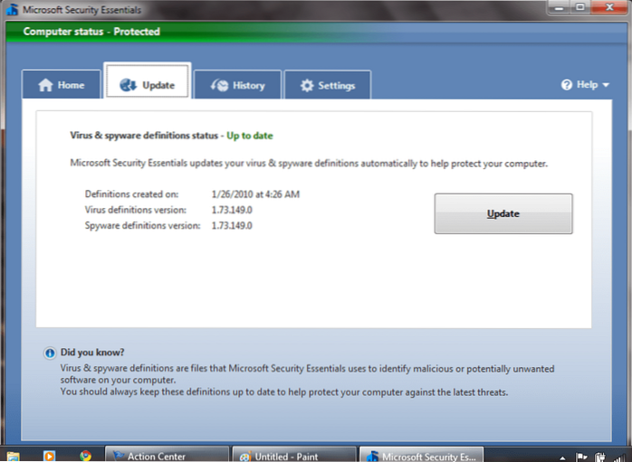 ms security essentials offline update download
