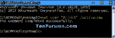 compte de déverrouillage de l'utilisateur net