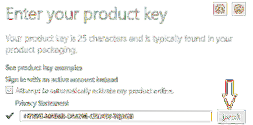 escritório 2016 obter chave do produto