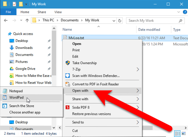 open with'' option not showing windows 7