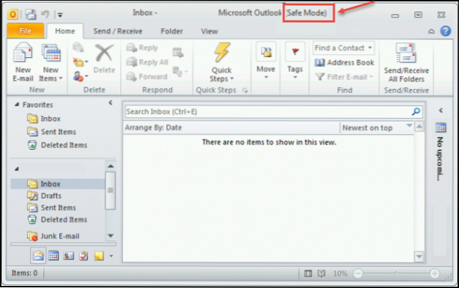 outlook 2016 safe mode