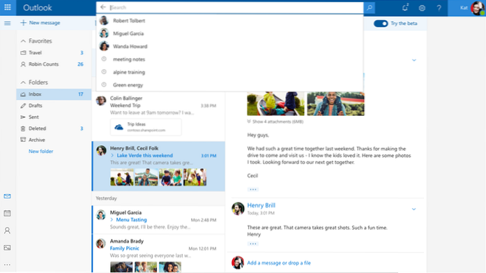 Outlook-Webanwendungsbenachrichtigungen