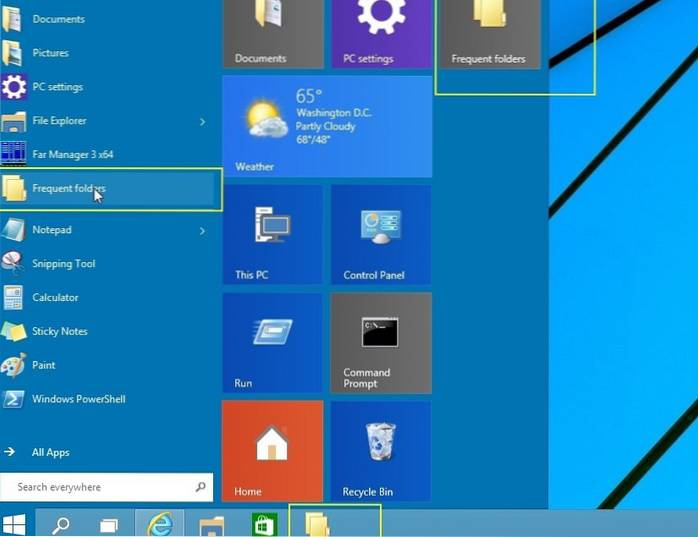 épingler l'explorateur de fichiers pour démarrer le menu Windows 10