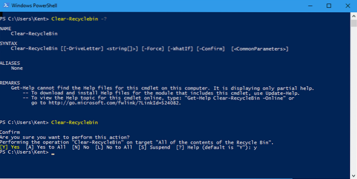 corbeille claire PowerShell