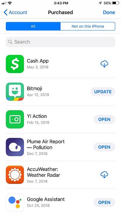 kürzlich installierte Apps iPhone