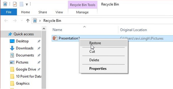 recuperar carpeta borrada windows 10