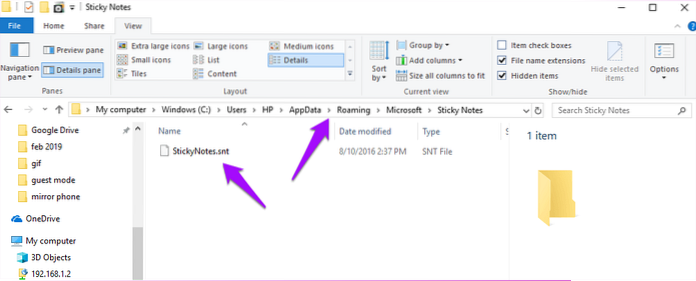 recupero note adesive windows 10
