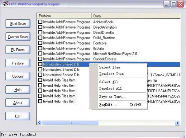 Reparatur der Regsoft-Registrierung