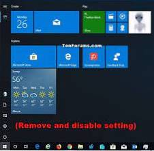 odebrat aplikace z nabídky Start Windows 10