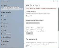 fjern mobil hotspot-vinduer 10