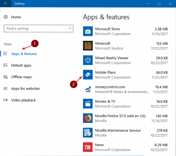 eliminar planes móviles windows 10 powershell