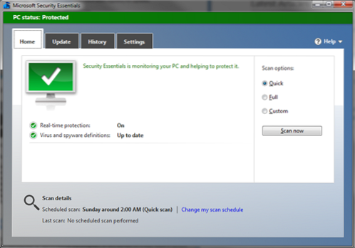 security essential offline update