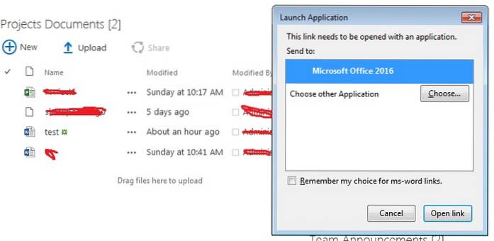 sharepoint open in browser not working