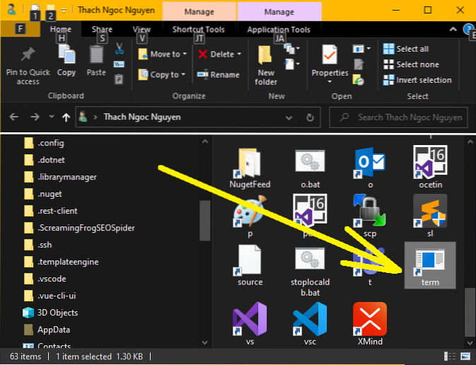 shortcut to open windows terminal