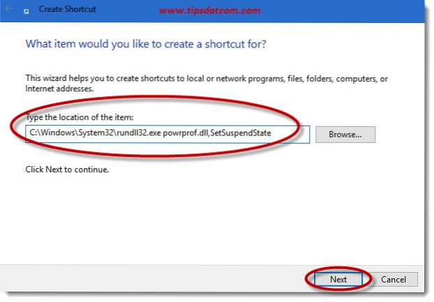 skrót Windows 10 tryb uśpienia