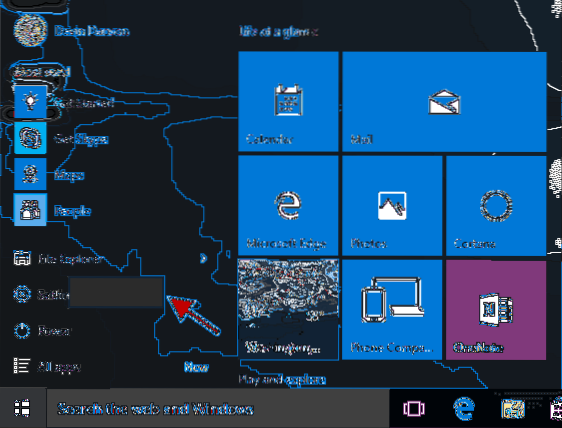 chybí možnost vypnutí v nabídce Start systému Windows 8