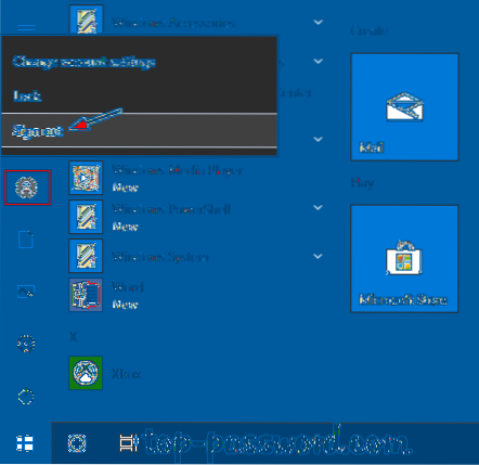 sign out windows 10