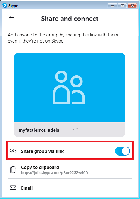 odkaz na skype sdílení